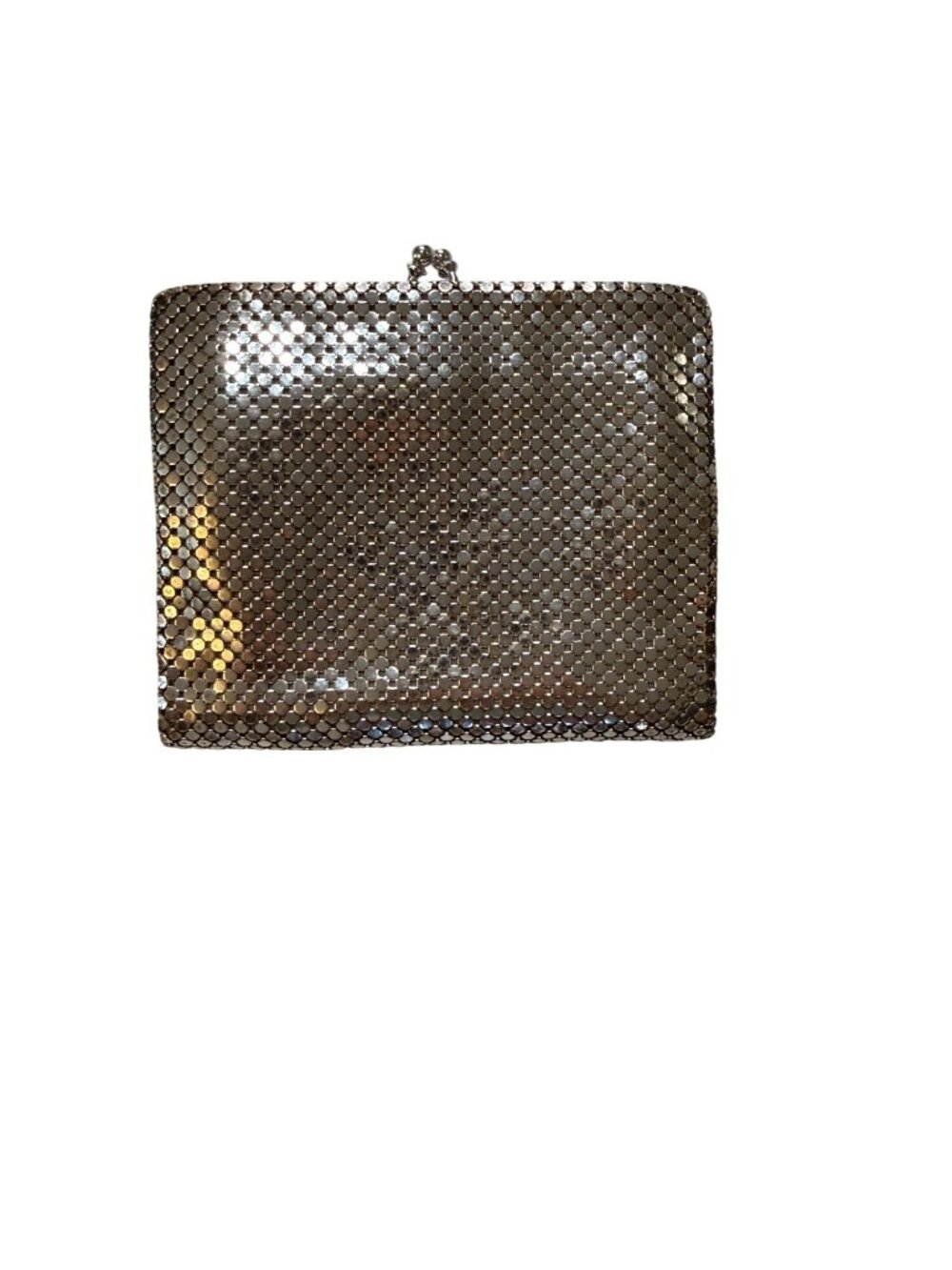 Vintage Liquid Silver Whiting & Davis Mesh French Purse Kiss Lock 1950s